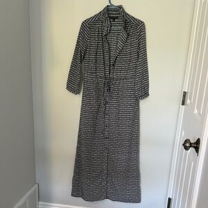 Elegant Navy and White Maxi Dress